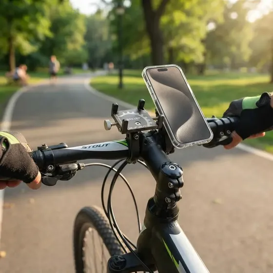 Suporte Celular Universal para Moto e Bicicleta Alumínio Rotação 360° Preto