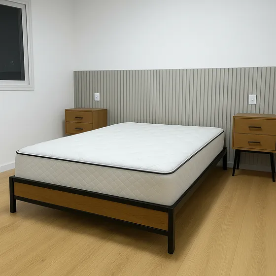 Cama Box De Viúva Preta Modelo Giovana 35cm Do Chão