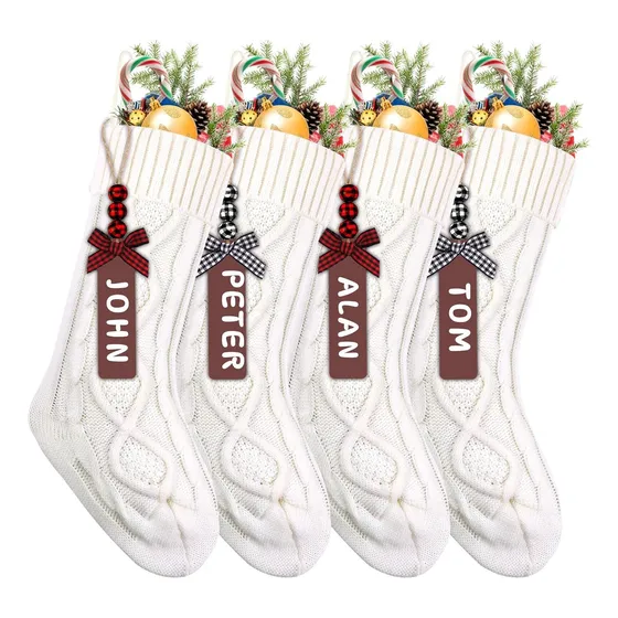 Calcetines Navidad Blancos Ximishop, 45cm, Personalizados