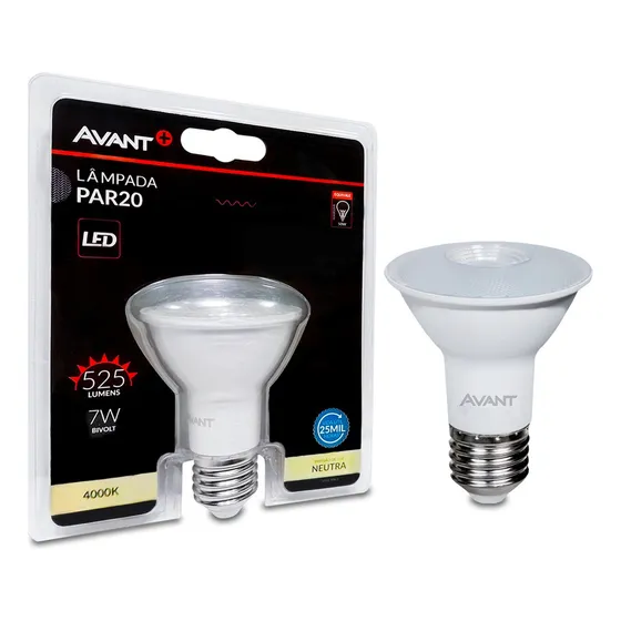 Kit 10 Lâmpada Led Par20 Bivolt E27 Uso Interno 525lm Luz Avant/ 4000k (branco-neutro)