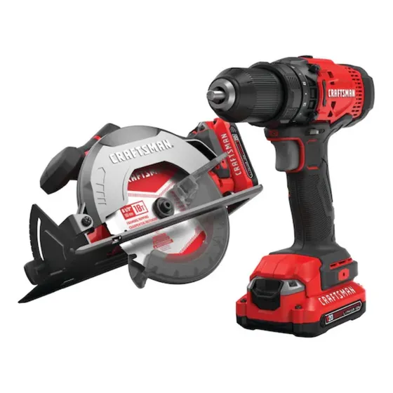 Kit Craftsman Taladro Y Sierra Circular Cargador/ 2 Baterias Rojo