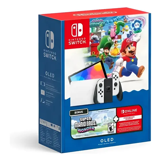 Nintendo Switch Oled (edición Blanca) + Mario Wonder Bundle