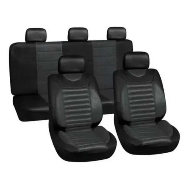 Funda Cubre Asientos Acolchada Negra Motorlife 9 Piezas