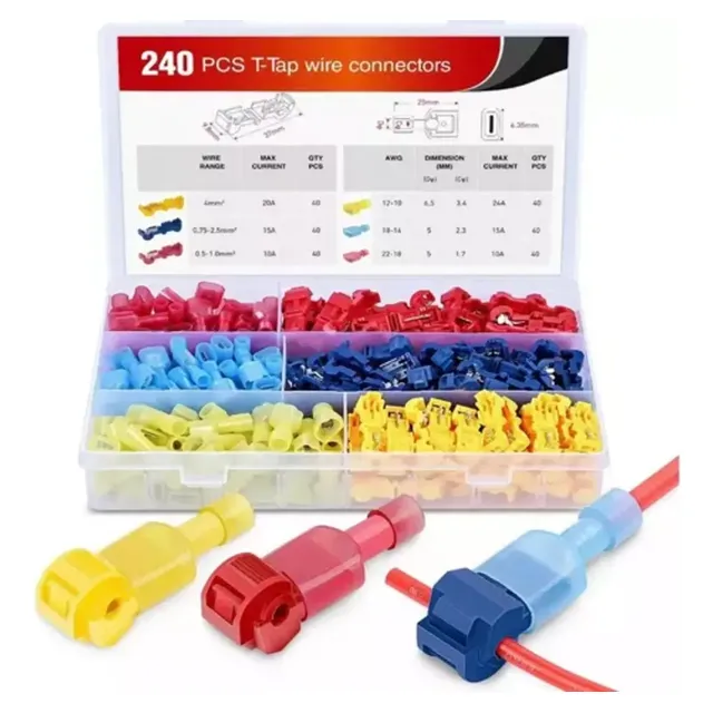 Kit Conectores Empalme Rápido Cables (240 Piezas)