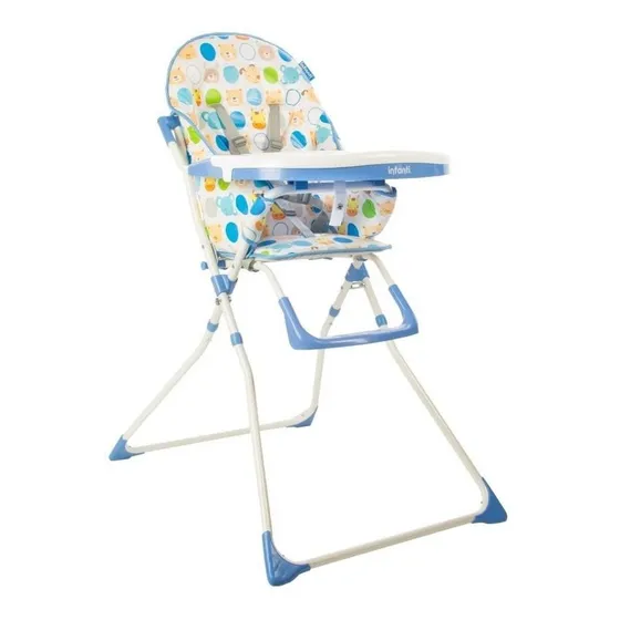 Silla Comedor Bebe Plegable Candy Azul Rosa Infanti