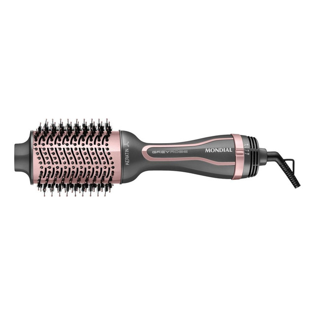 Escova Secadora Keratin Mondial Grafite/golden Rose Es-11-bi Escova Secadora Keratin Mondial Grafite/golden Rose Es-11-bi