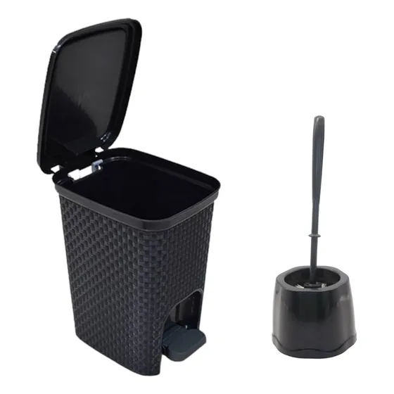 Conjunto De Lixeira Rattan 7 L E Uma Escova Sanitaria 