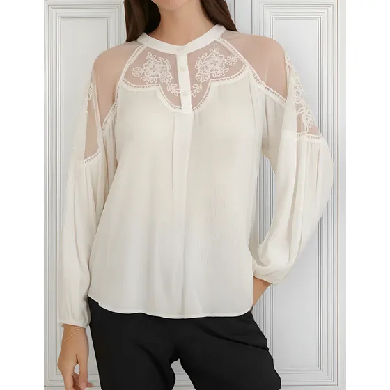 Blusas Camisolas Bordadas Manga Novia Civil Importada Mujer