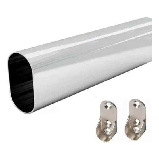 Caño Barral Oval Placard Perchero Corte A Medida +2 Soportes