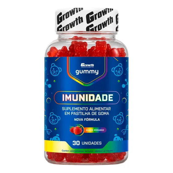 Imunidade Gummy 30 Un Growth Supplements - Sabor Morango
