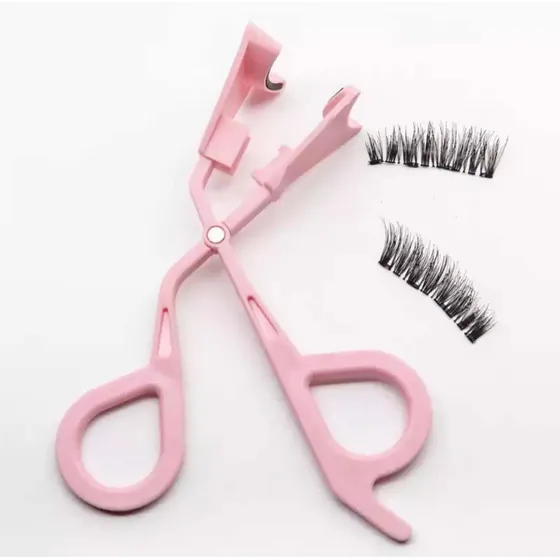 Nuevas !!!! Pinzas Rosadas Para Pestañas Postizas Con Iman Rosa