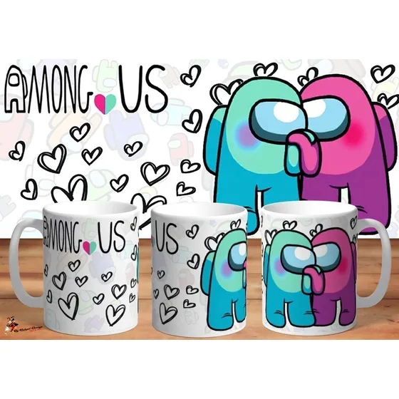 Taza Among Us San Valentin Enamorados 4k Art