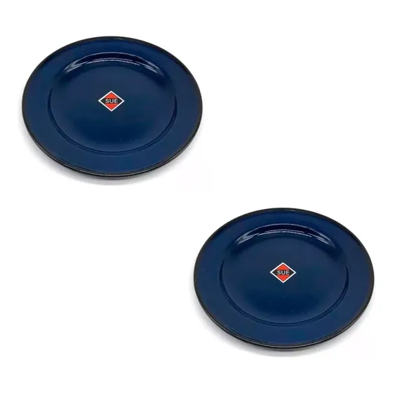 2 Platos Hondo 22cm Sue Esmaltado Promo Camping
