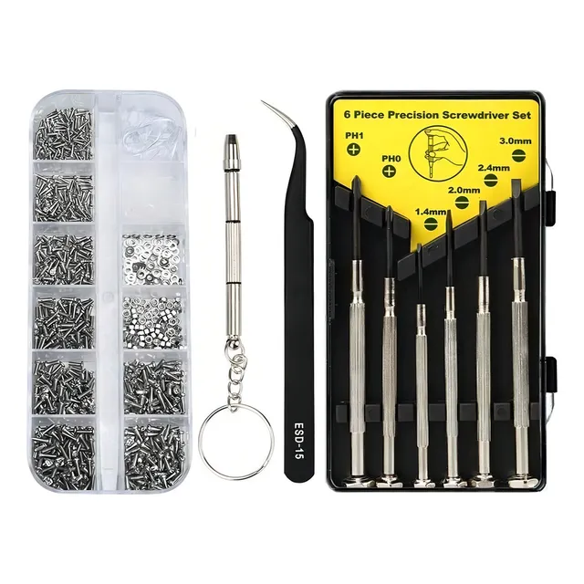 Kit Reparación Anteojos Tornillos Almohadillas Nasales Color Negro