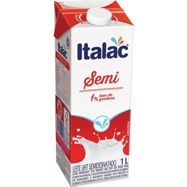 Leite Semidesnatado Italac 1 Litro - 12 Unidades