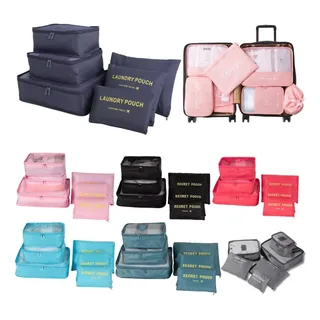 Kit Organizador De Mala Bolsas De Viagem 6 Pçs Necessaire Kit Organizador De Mala Bolsas De Viagem 6 Pçs Necessaire