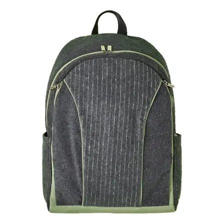 Mochila Com Trocador Mamãe E Bebê Natura Edição Papai E Bebê Cor Cinza-escuro Desenho Do Tecido Listras