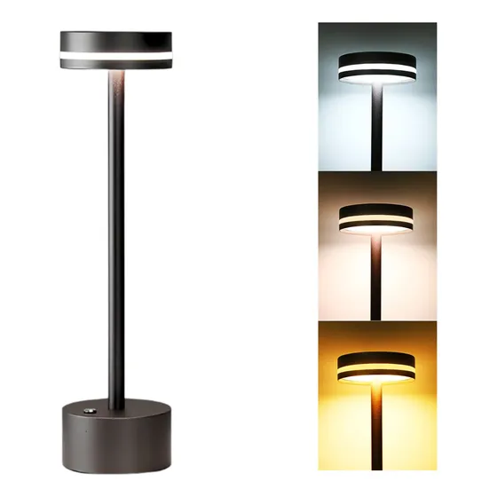 Luminária Led Abajur Moderna S/ Fio Com Dimmer - Preta