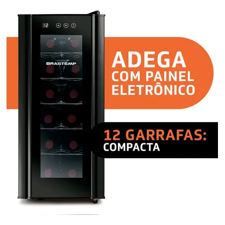 Adega De Vinhos Brastemp Para 12 Garrafas Com Painel Touch BZC12BE Preto