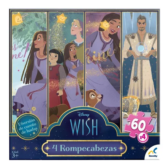 Rompecabezas Wish Disney 4 En 1 60 Piezas