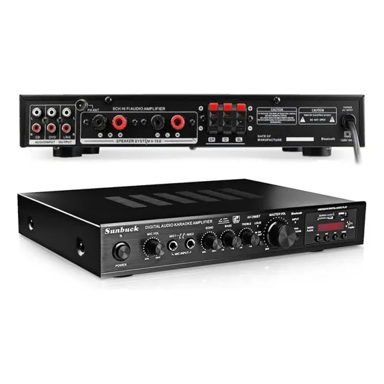 Amplificador De Audio Bluetooth Sunbuck Av-298bt 5.1 Estereo Color Negro Potencia De Salida Rms 2000 W Voltage