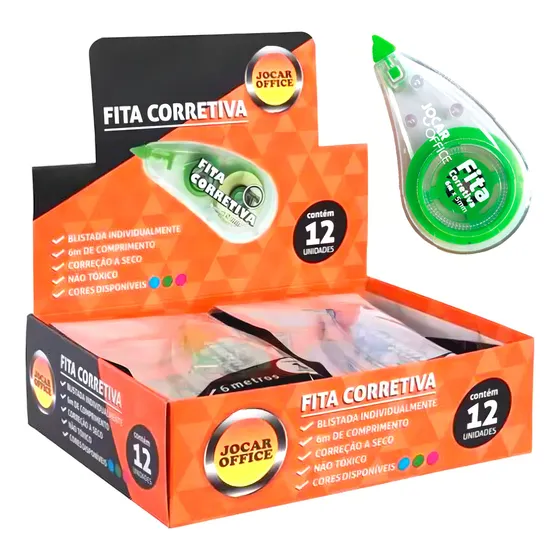 12 Fita Corretivas 3 Metros Escritorio Branquinho Escolar