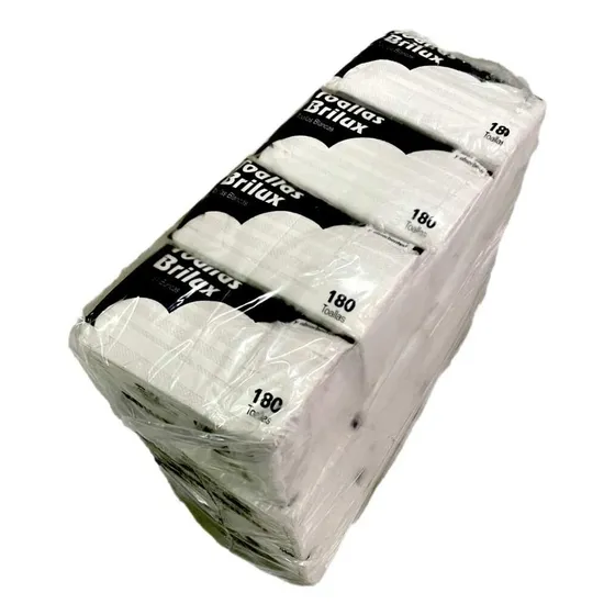 Toallas Intercaladas Brilux Blancas Toallin Bulto  