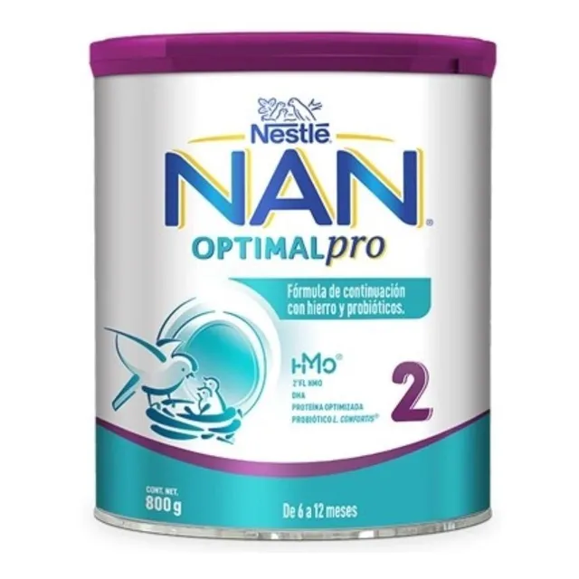 Leche de fórmula en polvo Nestlé Nan Optimal Pro 2 en lata de 1 de 400g - 6 a 12 meses