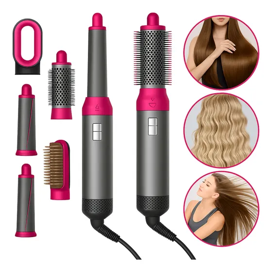 Escova Secadora De Cabelo 5 Em 1 Liso E Ondulado 110v 1200w
