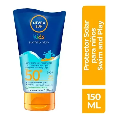 Protector Solar Corporal NIVEA SUN Kids Swim & Play FPS 50+ 150Ml. Protección Inmediata Y Duradera | Cuotas sin interés