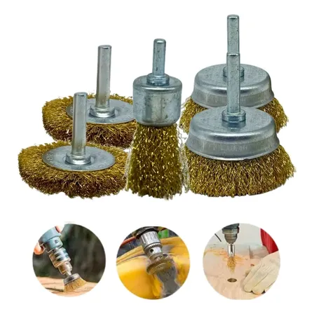 Kit 5 Escovas De Aço Circular P/ Furadeira Limpeza Ferrugem