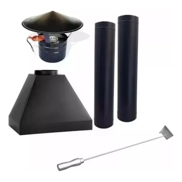 Coifa Preta Para Churrasqueira Gourmet Com 90 Cm (5 Espetos)