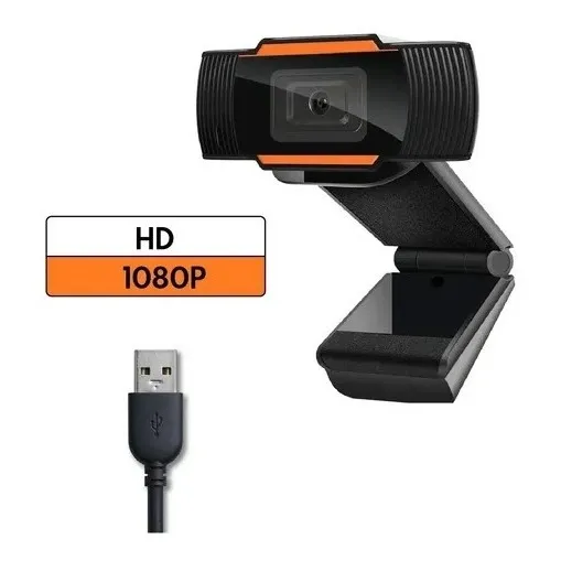 Camara Web Full Hd Usb Con Micrófono Webcam Para Computadora Color Negro