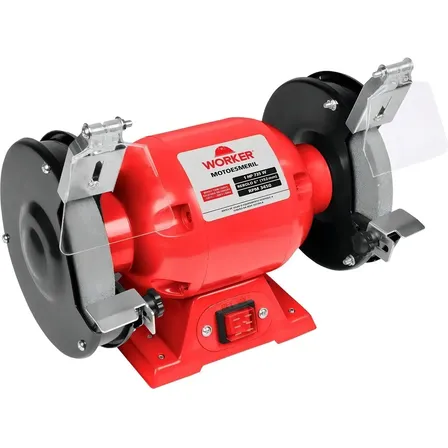Moto Esmeril Lixadeira Bancada 6 Pol 735W 1HP Worker Bivolt vermelho