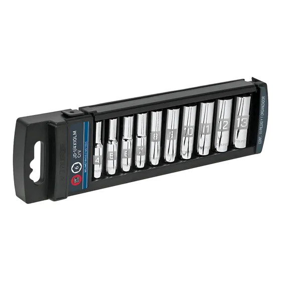 Juego Dados Largos  /4' 10pz Milimétricos Truper 14168