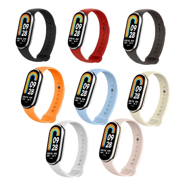 8 Piezas De Bandas De Silicona Para Xiaomi 5/6/7/8 Pulseras