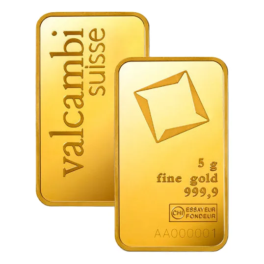 Lingote De Oro Valcambi 5grs Certificado Calidad 999,9