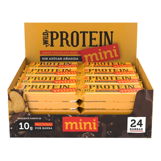 Barritas Wild Protein Mini Chocolate Maní 24 Unidades