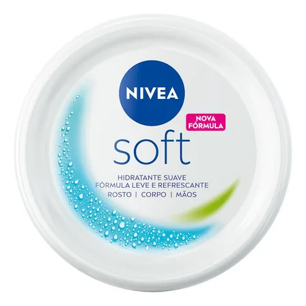 Nivea Creme Hidratante Soft 97g, Hidratação Suave 48h, Fórmula Leve E Refrescante, Rápida Absorção, Corporal E Facial Parfum