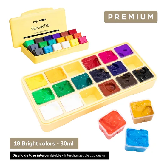 Gouache 30ml X 18 Colores Pointer Sets Goup-2297