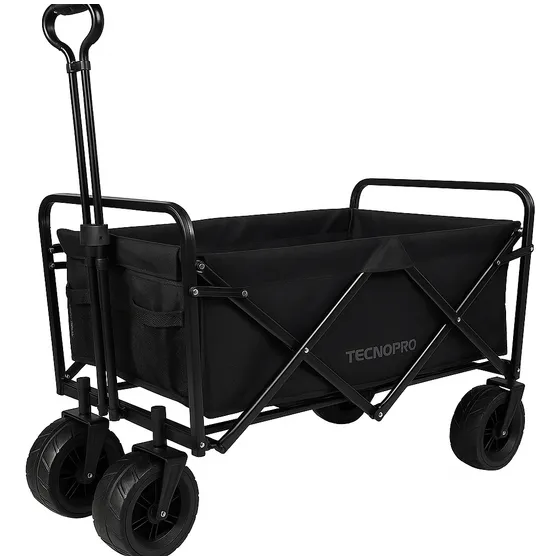 Carro Plegable 4 Ruedas Todo Terreno 4x4 120kg Con Manilla Extensible Tecnopro