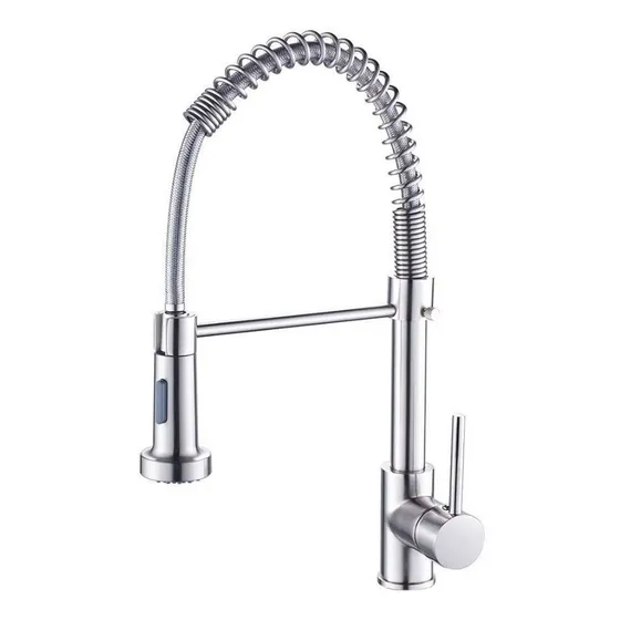 Torneira Monocomando Cozinha Gourmet Para Pia Bancada Flexivel Cor Inox 304 +60cm Tubo Brilhante Cor Prateado WINDA