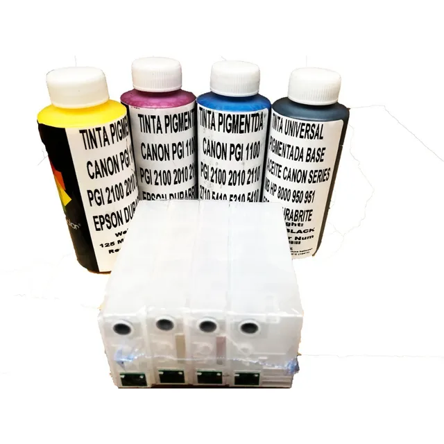 Cartuchos Rec Y 4 Tintas Pgi 2100 Xl Mb 5110 5410 5310 Tinta Negro