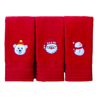 Juego De 3 Toalla De Manos Navideña Roja 60cm X 37 Cm Juego De 3 Toalla De Manos Navideña Roja 60cm X 37 Cm