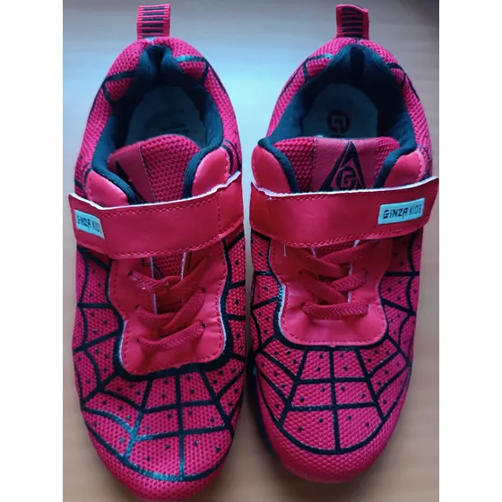 Zapatos Deportivos De Niño Rojos Spiderman Con Luces