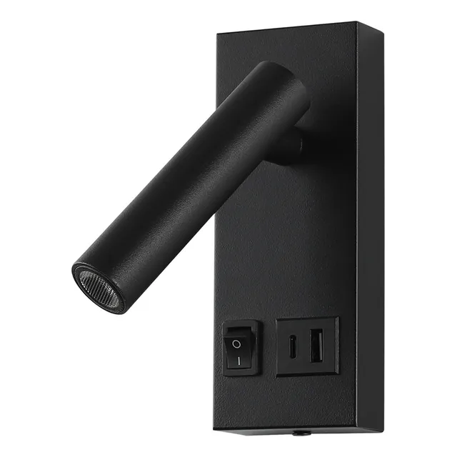Luminaria Pared Lectura Con Puertos Usb Blanco Frio 105 Pzs