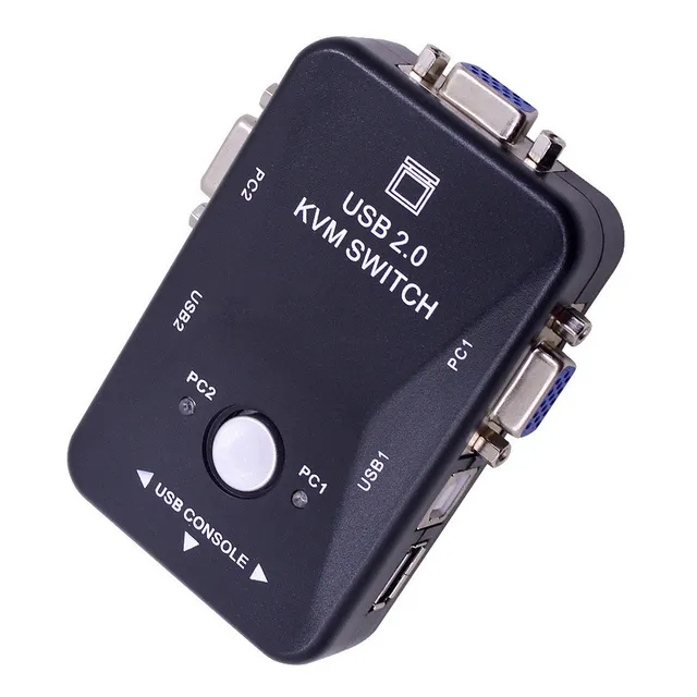 Chaveador Kvm Switch Usb 2.0 2 Cpu X 1 Monitor Teclado Mouse