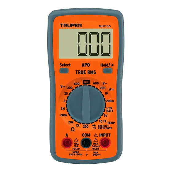 Multimetro Multitester Digital Profesional Truper Mut-36
