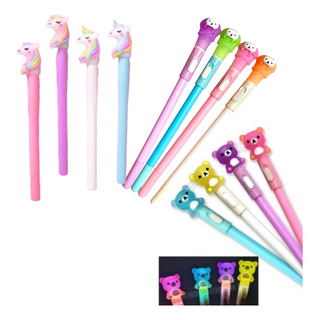 Set 12 Plumas Kawaii Luz Led Surtido Tinta Negra Mayoreo Set 12 Plumas Kawaii Luz Led Surtido Tinta Negra Mayoreo