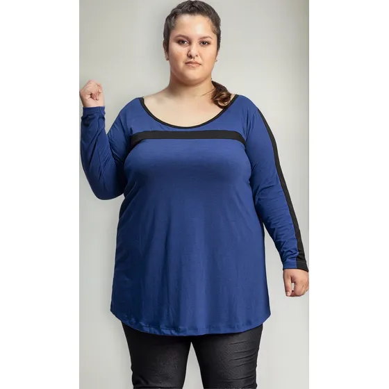 Remera Sensual Franjas Negras | Talles Grandes | Kavachi